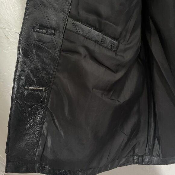Vintage Jacket Size 2X Plus Patchwork Black Leather Y2K 90s Grunge Hippie - Picture 10 of 16
